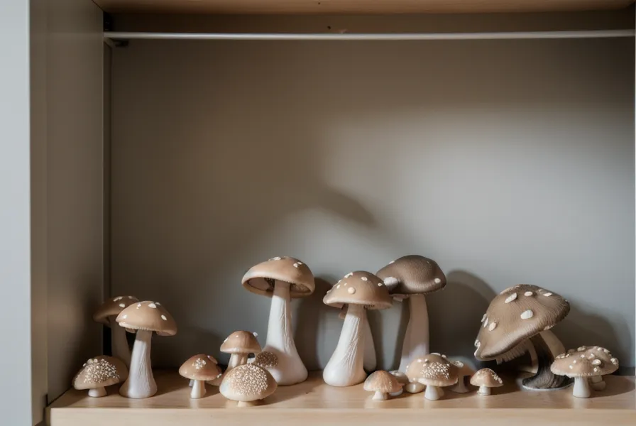 Cosecha de gírgolas recién cortadas de un cultivo casero de hongos comestibles en departamento