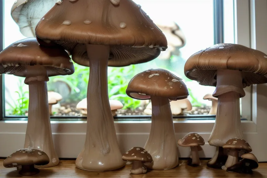 Primordios de gírgolas creciendo en una bolsa de sustrato de cultivo urbano
