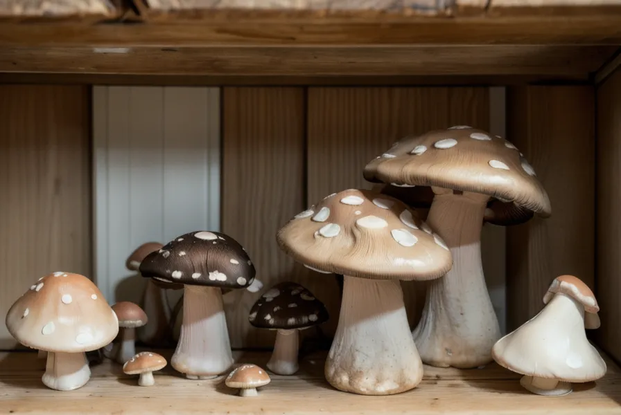 Cosecha de hongos gourmet Pleurotus ostreatus recién cortados, resultado de una buena luz en el placard
