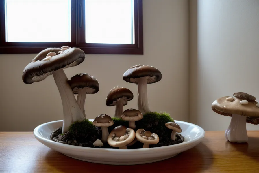 Cultivo de shiitake en departamento: bloque de sustrato con pardeamiento antes de fructificar