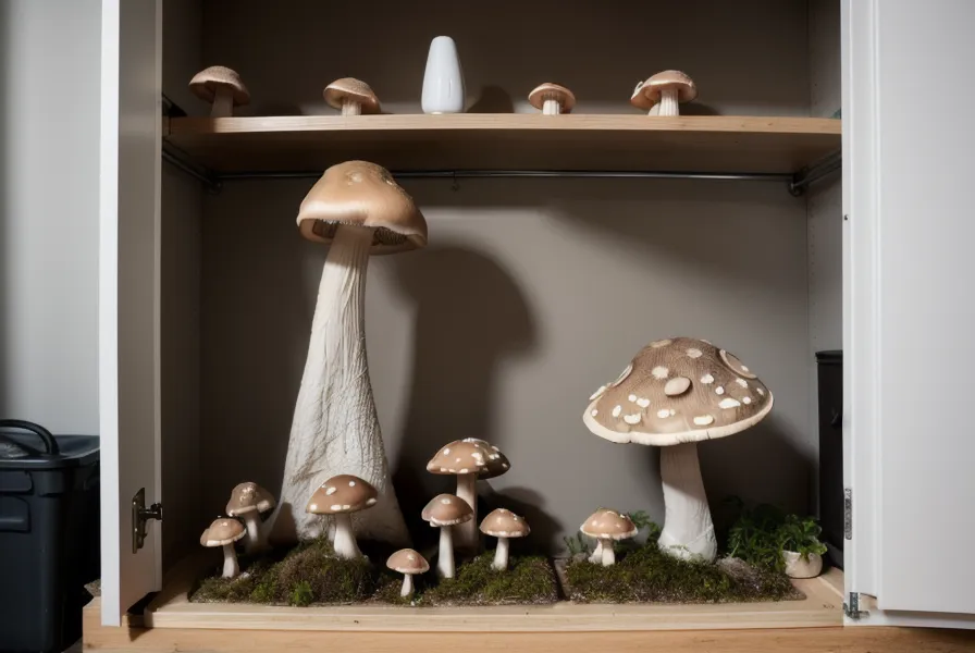 Bloque de shiitake con micelio casero mostrando el pardeamiento y su textura rugosa